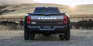 2026 Black RAM 3500 in back profile