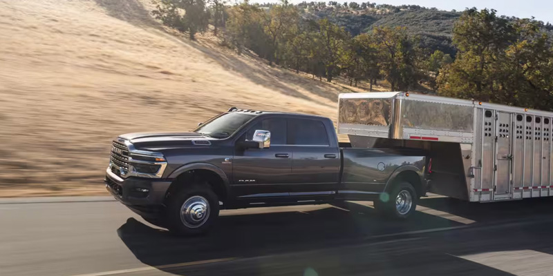 Grey 2026 Ram 3500 Cruising on Highway