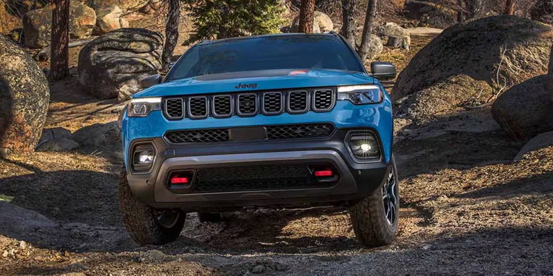 2026 Blue Jeep Compass showing it's off-road capabilities