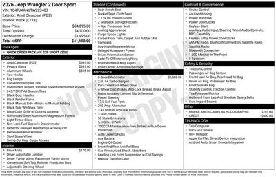 2026 Jeep Wrangler WRANGLER 2-DOOR SPORT
