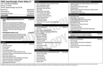 2026 Jeep Wrangler WRANGLER 4-DOOR WILLYS '41