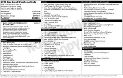 2026 Jeep Grand Cherokee GRAND CHEROKEE LAREDO ALTITUDE 4X4