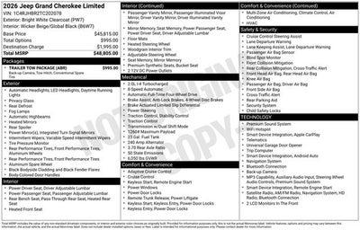 2026 Jeep Grand Cherokee GRAND CHEROKEE LIMITED 4X4