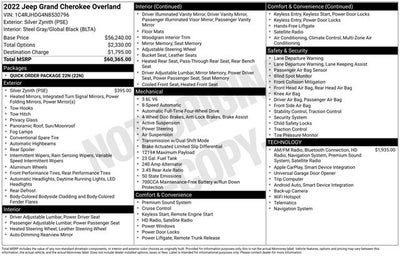 2022 Jeep Grand Cherokee Overland 4x4
