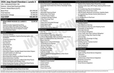 2026 Jeep Grand Cherokee GRAND CHEROKEE L LAREDO X 4X4