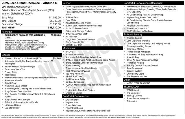 2025 Jeep Grand Cherokee L Altitude X 4x4