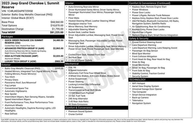 2023 Jeep Grand Cherokee L Summit Reserve 4x4
