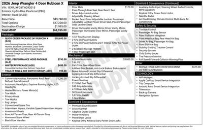2026 Jeep Wrangler WRANGLER 4-DOOR RUBICON X
