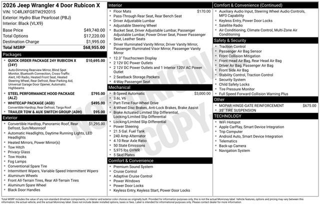 2026 Jeep Wrangler WRANGLER 4-DOOR RUBICON X