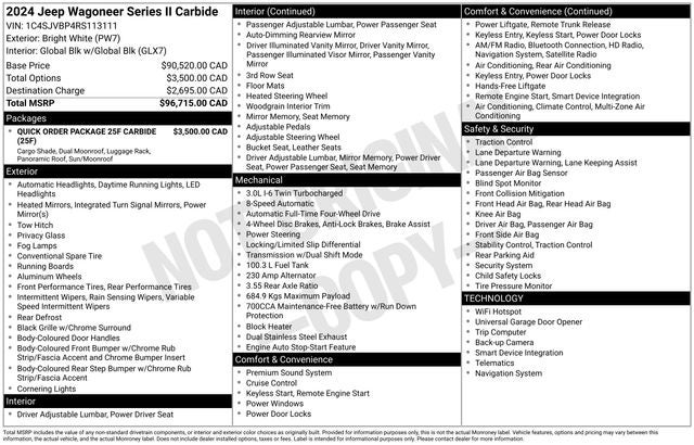 2024 Jeep Wagoneer Series II Carbide