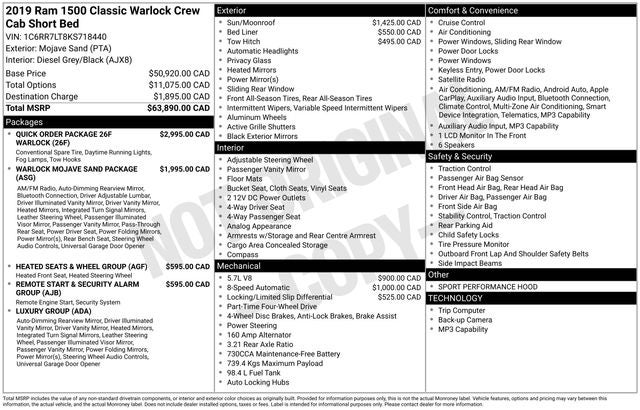 2019 RAM 1500 Classic SLT