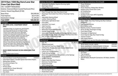 2019 RAM 1500 Big Horn/Lone Star Crew Cab 4x4 5'7' Box