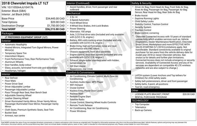 2018 Chevrolet Impala 1LT