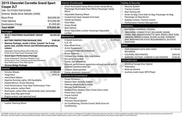 2019 Chevrolet Corvette Grand Sport