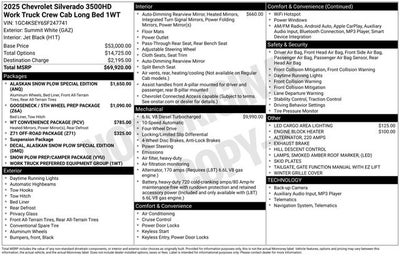 2025 Chevrolet Silverado 3500HD 4WD Crew Cab Long Bed Work Truck