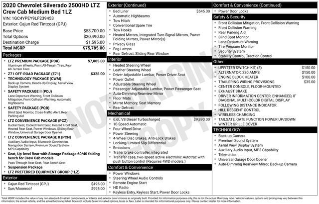 2020 Chevrolet Silverado 2500HD 4WD Crew Cab Standard Bed LTZ