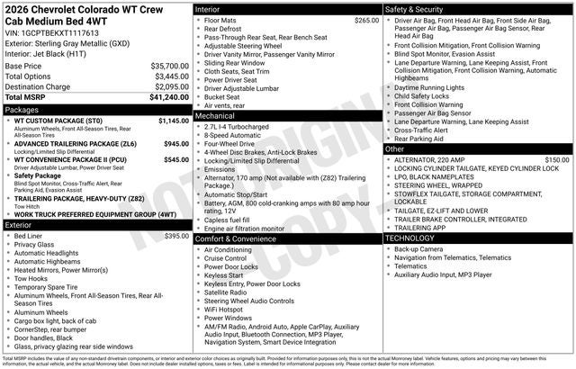 2026 Chevrolet Colorado WT, 4WD