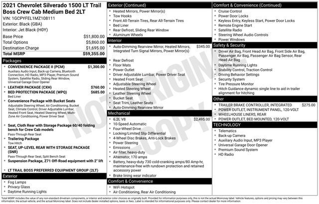 2021 Chevrolet Silverado 1500 LT Trail Boss