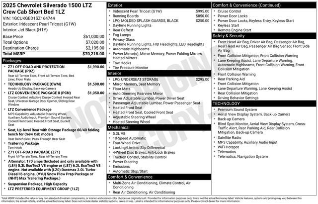 2025 Chevrolet Silverado 1500 4WD Crew Cab Short Bed LTZ