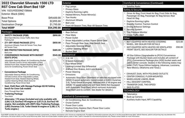 2022 Chevrolet Silverado 1500 LTD 4WD Crew Cab Short Bed RST