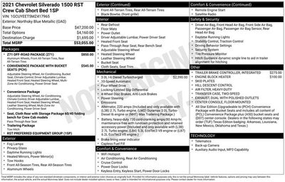 2021 Chevrolet Silverado 1500 4WD Crew Cab Short Bed RST