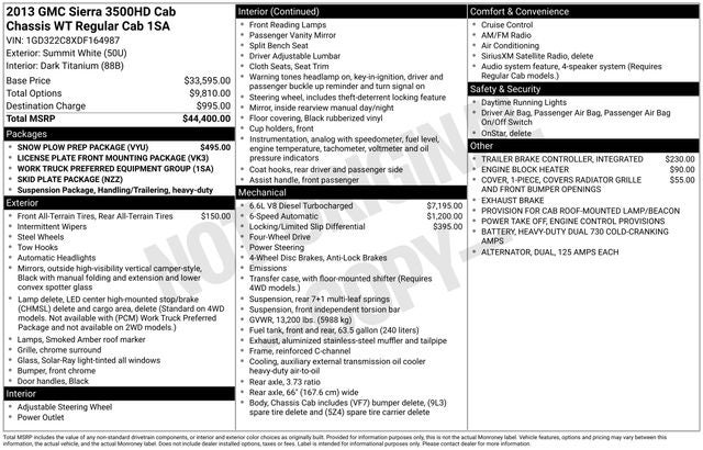 2013 GMC Sierra 3500HD Chassis Work Truck