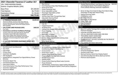 2021 Chevrolet Traverse AWD LT Leather