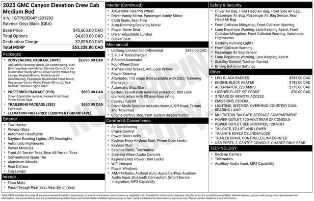 2023 GMC Canyon Elevation