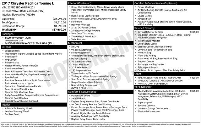 2017 Chrysler Pacifica Touring-L