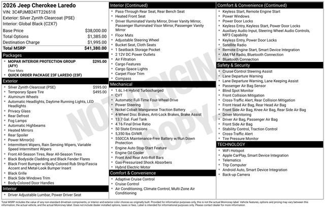 2026 Jeep Cherokee CHEROKEE LAREDO 4X4