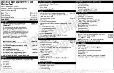 2026 RAM Ram 2500 RAM 2500 BIG HORN CREW CAB 4X4 6'4' BOX