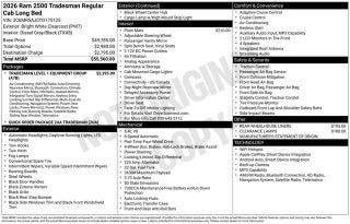2026 RAM Ram 2500 RAM 2500 TRADESMAN REGULAR CAB 4X4 8' BOX