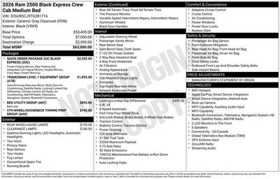 2026 RAM Ram 2500 RAM 2500 BLACK EXPRESS CREW CAB 4X4 6'4' BOX