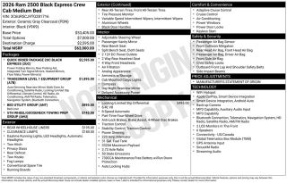 2026 RAM Ram 2500 RAM 2500 BLACK EXPRESS CREW CAB 4X4 6'4' BOX