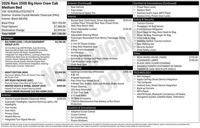2026 RAM Ram 2500 RAM 2500 BIG HORN CREW CAB 4X4 6'4' BOX