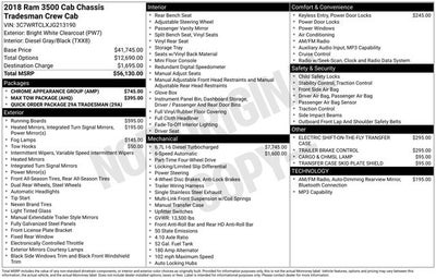 2018 RAM 3500 Chassis Tradesman/SLT/Laramie